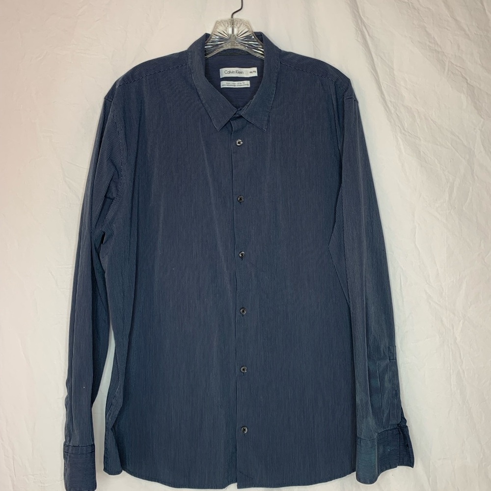 Calvin Klein button down shirt slim fit XXL non iron long sleeve